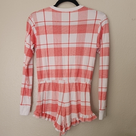Wildfox Intimates Plaid Romper Pajama Suit Holiday Festive Christmas XS - Picture 2 of 9